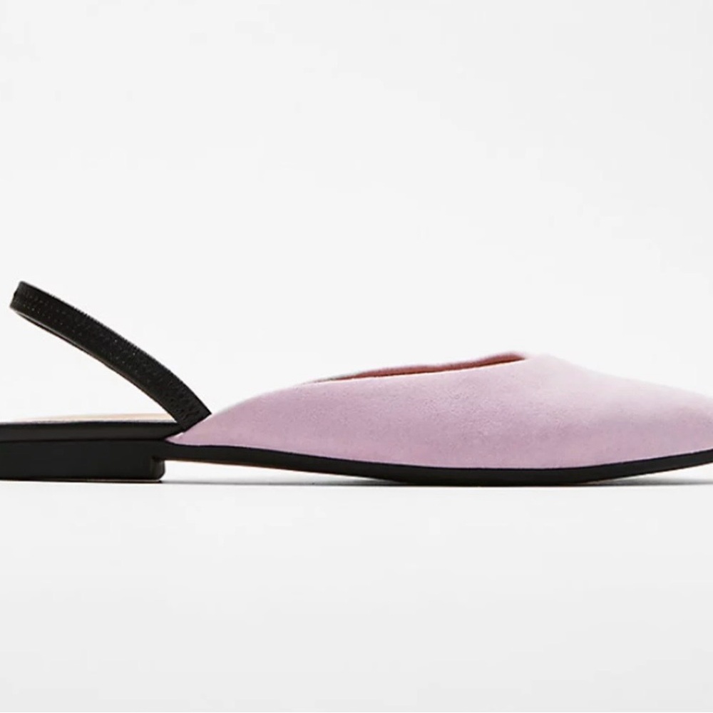 Express Purple Flat Slingback Point Toe Shoes Women's Size 8 Sandal ballet